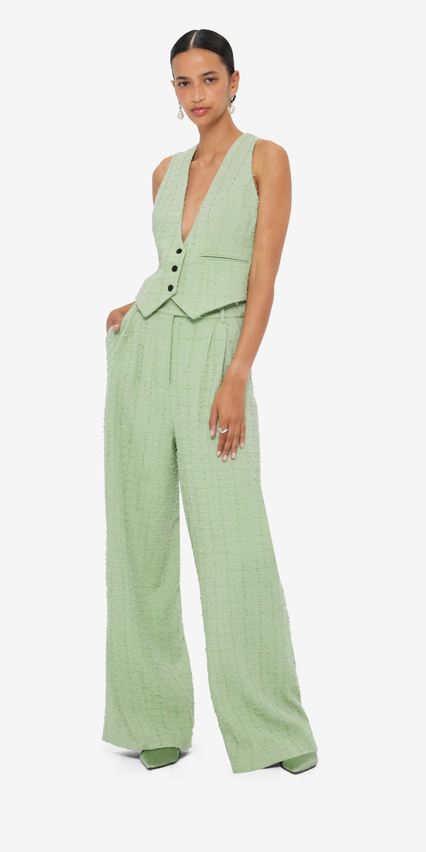 Leo Lin Elisha Tweed Wide Leg Pants