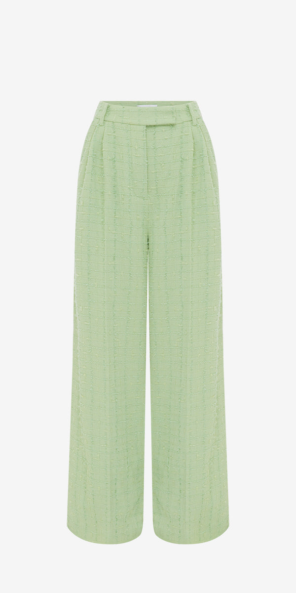 leo lin Elisha Tweed Wide Leg Pants