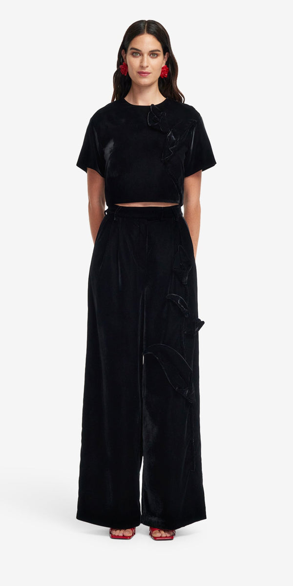 Leo Lin Elisha Velvet Wide Leg Pants
