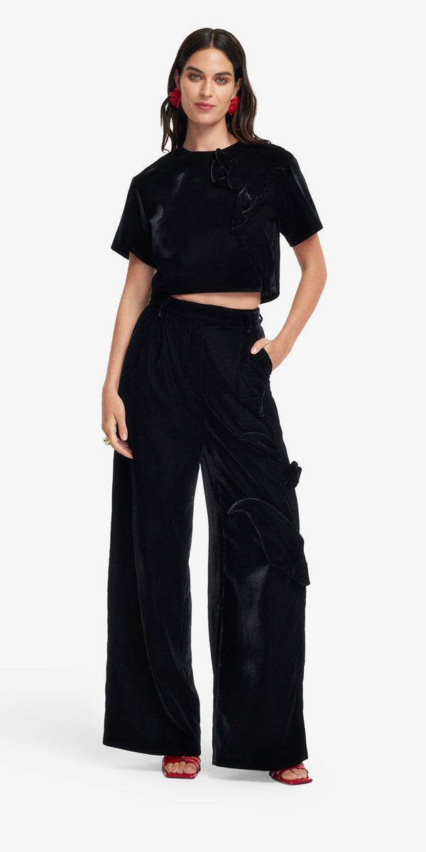 Leo Lin Elisha Velvet Wide Leg Pants