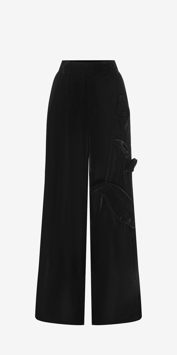 leo lin Elisha Velvet Wide Leg Pants