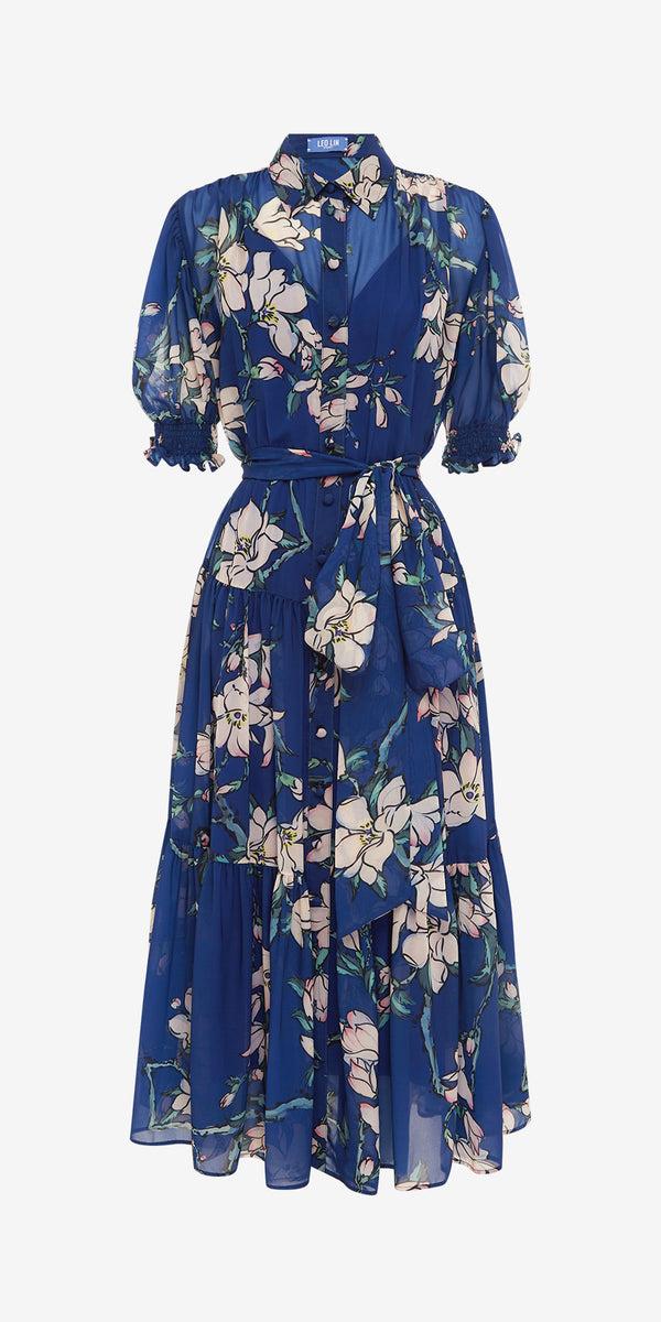 leo lin Ellie Bishop Sleeve Midi Dress