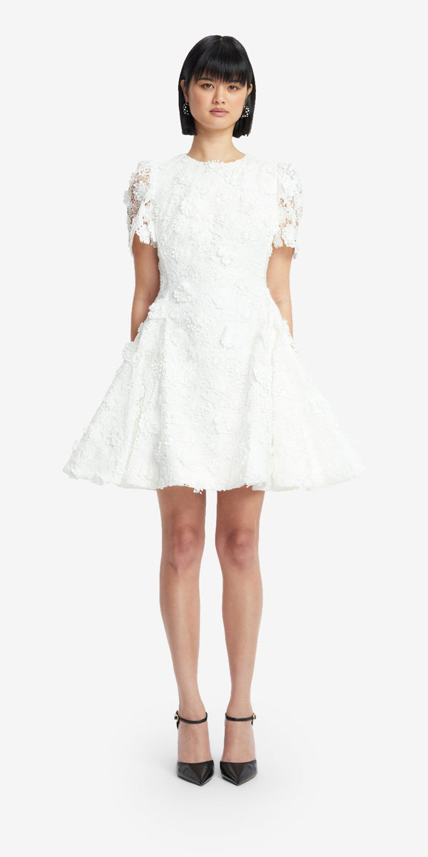 Leo Lin Elyse Lace Short Sleeve Mini Dress