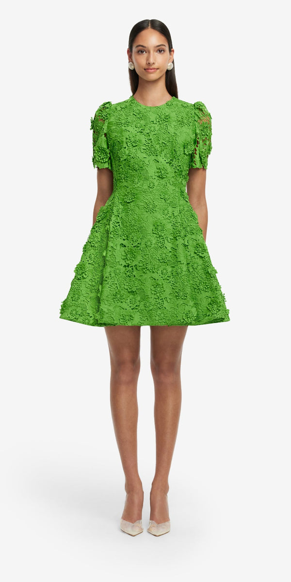 Leo Lin Elyse Lace Short Sleeve Mini Dress