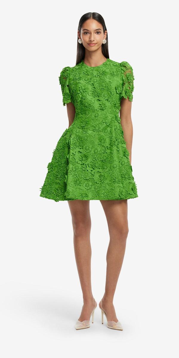 Leo Lin Elyse Lace Short Sleeve Mini Dress