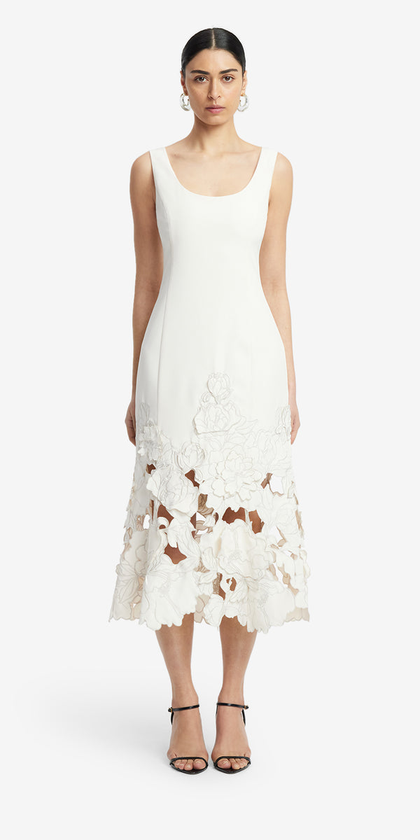 Leo Lin Emily Appliqué Midi Dress