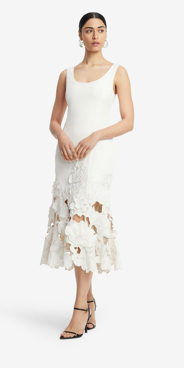 Leo Lin Emily Appliqué Midi Dress