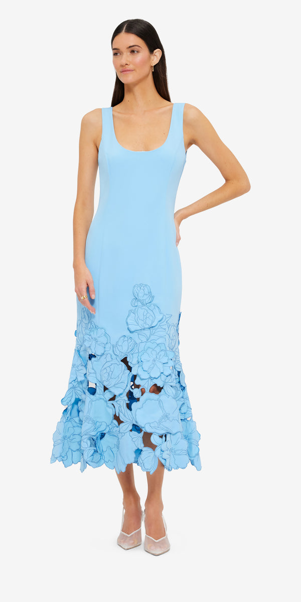 Leo Lin Emily Appliqué Midi Dress