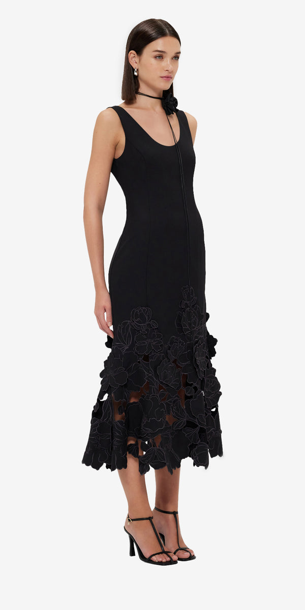 Leo Lin Emily Appliqué Midi Dress