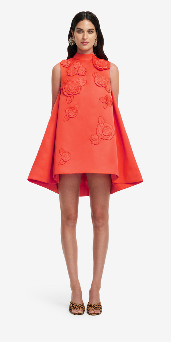 Leo Lin Fallon Appliqué Floral Mini Dress