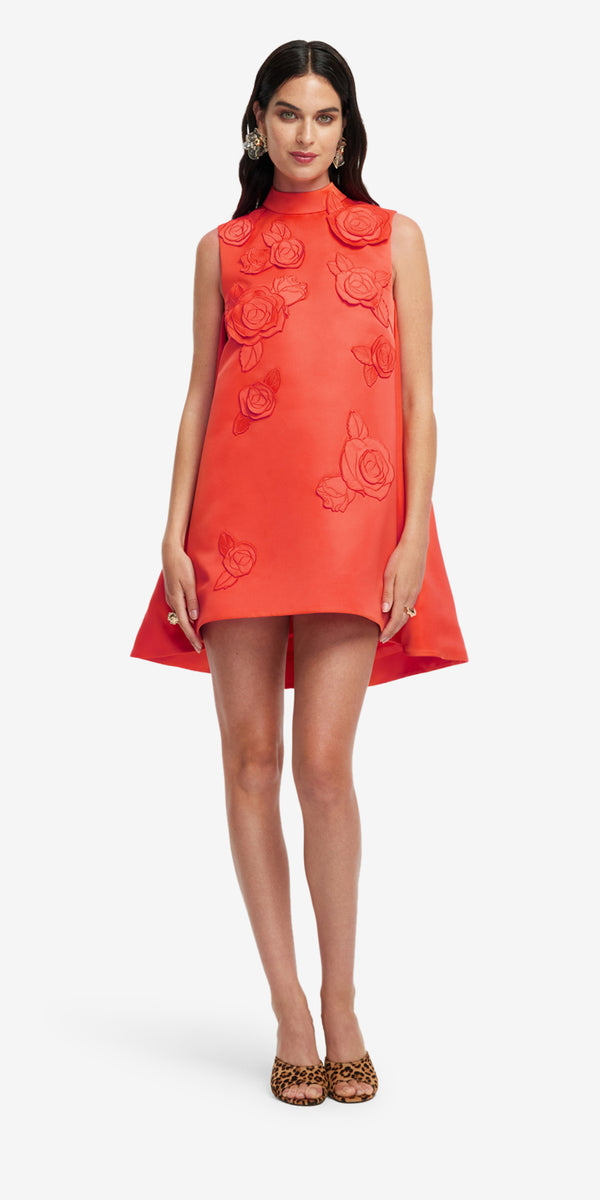 Leo Lin Fallon Appliqué Floral Mini Dress