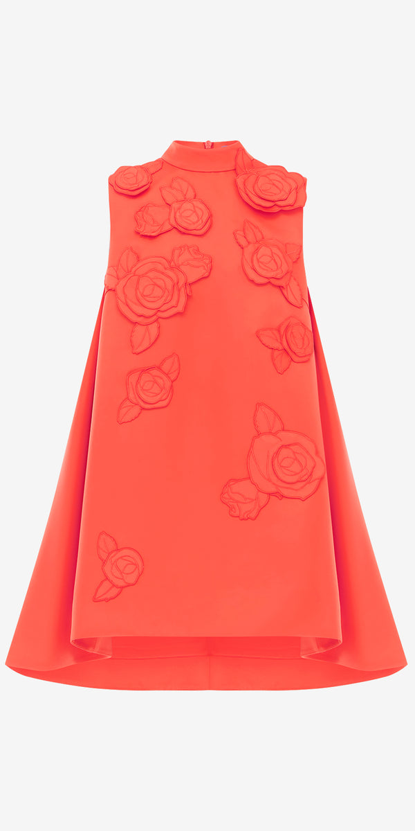 leo lin Fallon Appliqué Floral Mini Dress