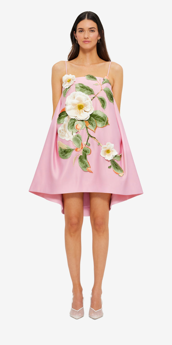 Leo Lin Felicia Appliqué Floral Mini Dress