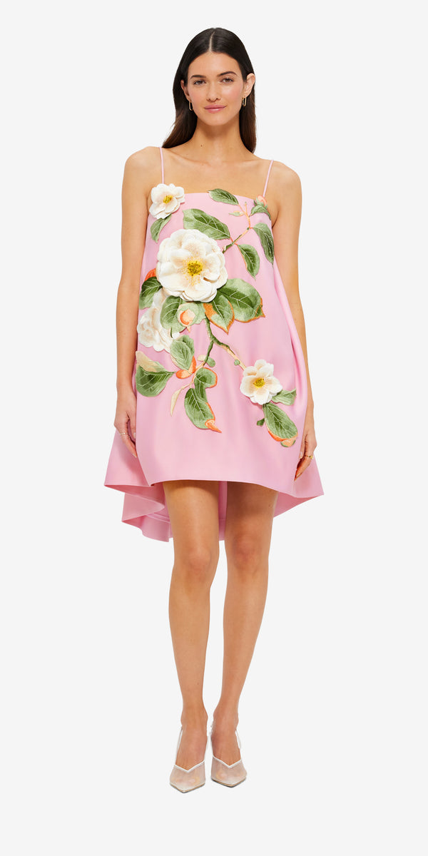 Leo Lin Felicia Appliqué Floral Mini Dress