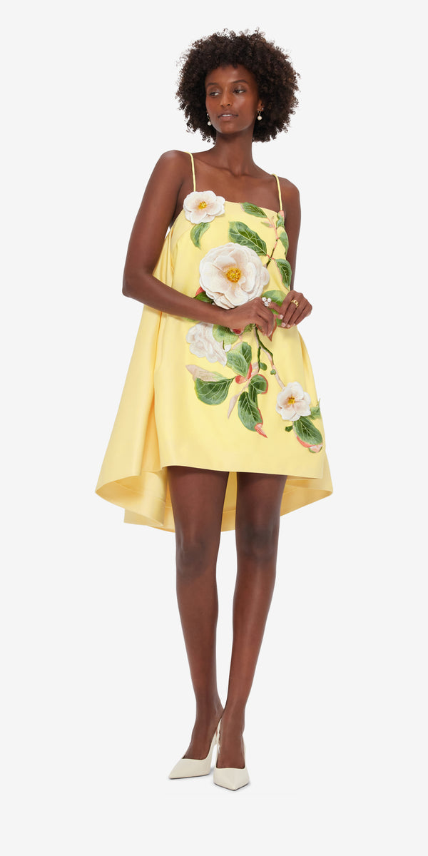 Leo Lin Felicia Appliqué Floral Mini Dress