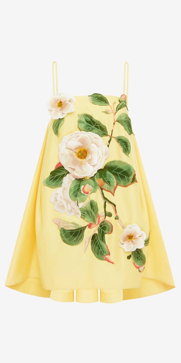 leo lin Felicia Appliqué Floral Mini Dress