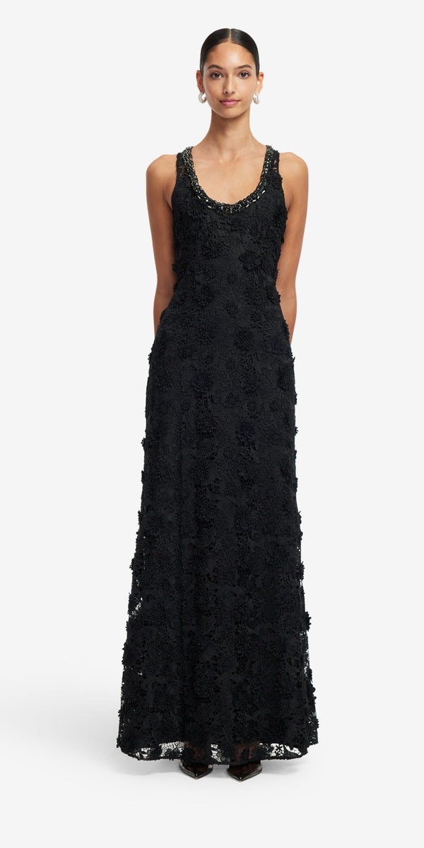 Leo Lin Helena Lace Embellished Maxi Dress