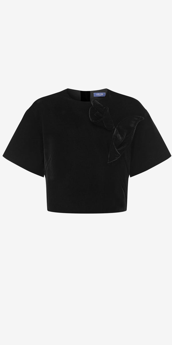 leo lin Indie Velvet Sleeve Top