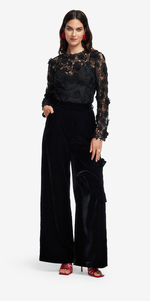 Leo Lin Ines Lace Embellished Top