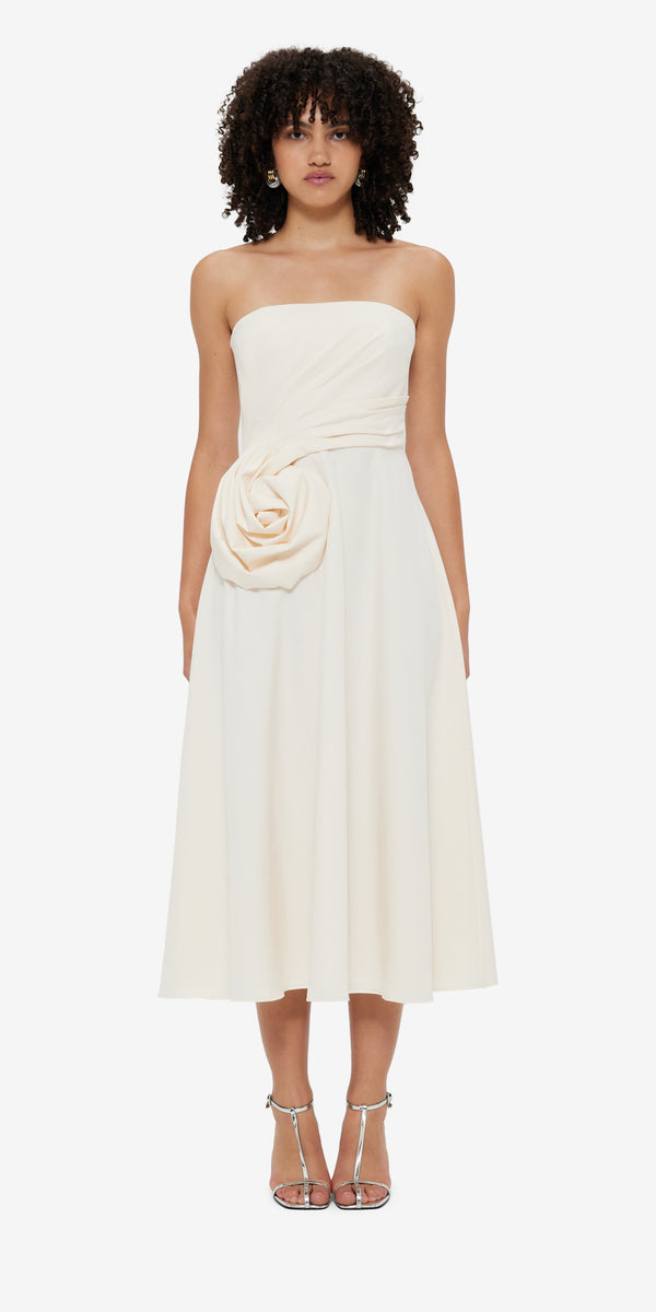 Leo Lin Ivanna Rose Bustier Midi Dress