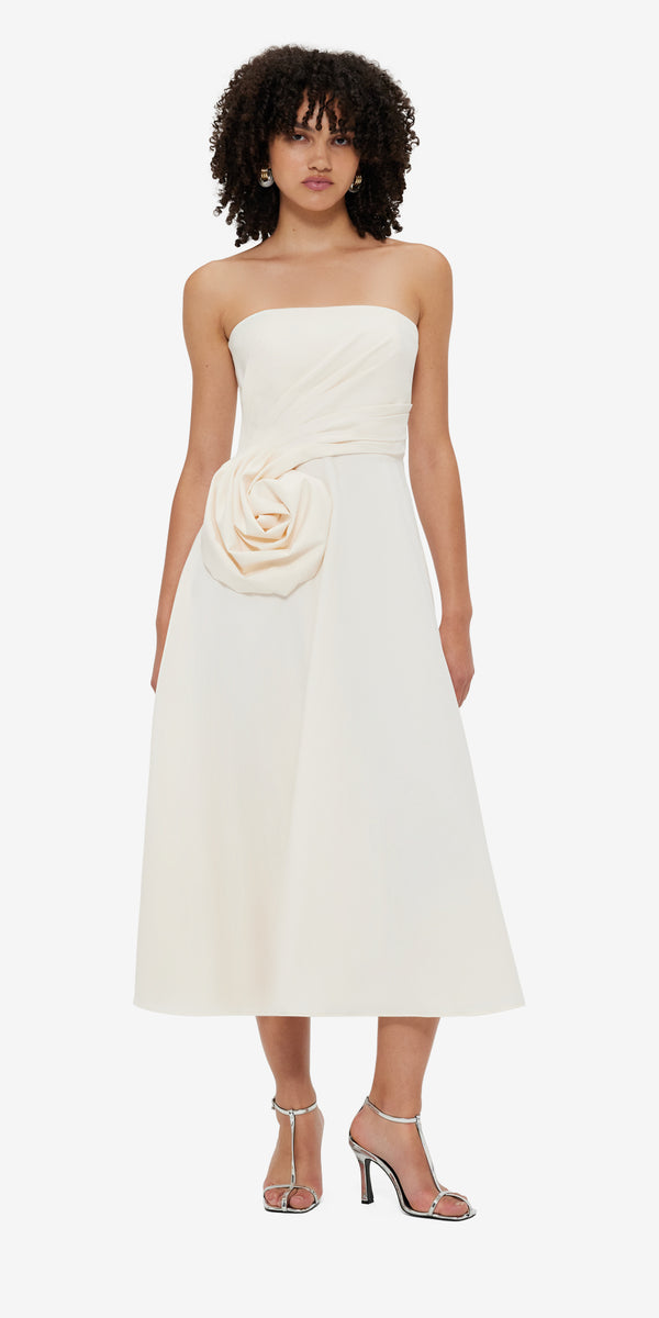 Leo Lin Ivanna Rose Bustier Midi Dress