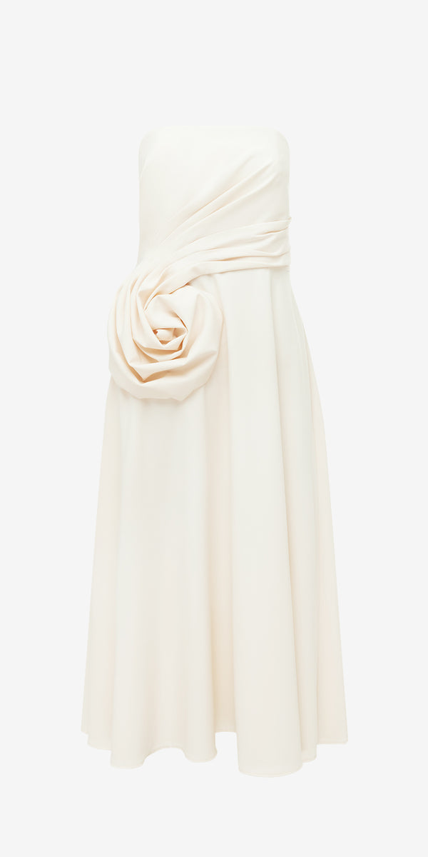 leo lin Ivanna Rose Bustier Midi Dress