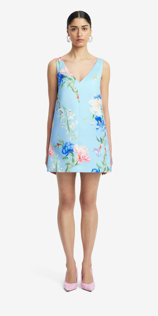 Leo Lin Kaelyn V Neck Mini Dress