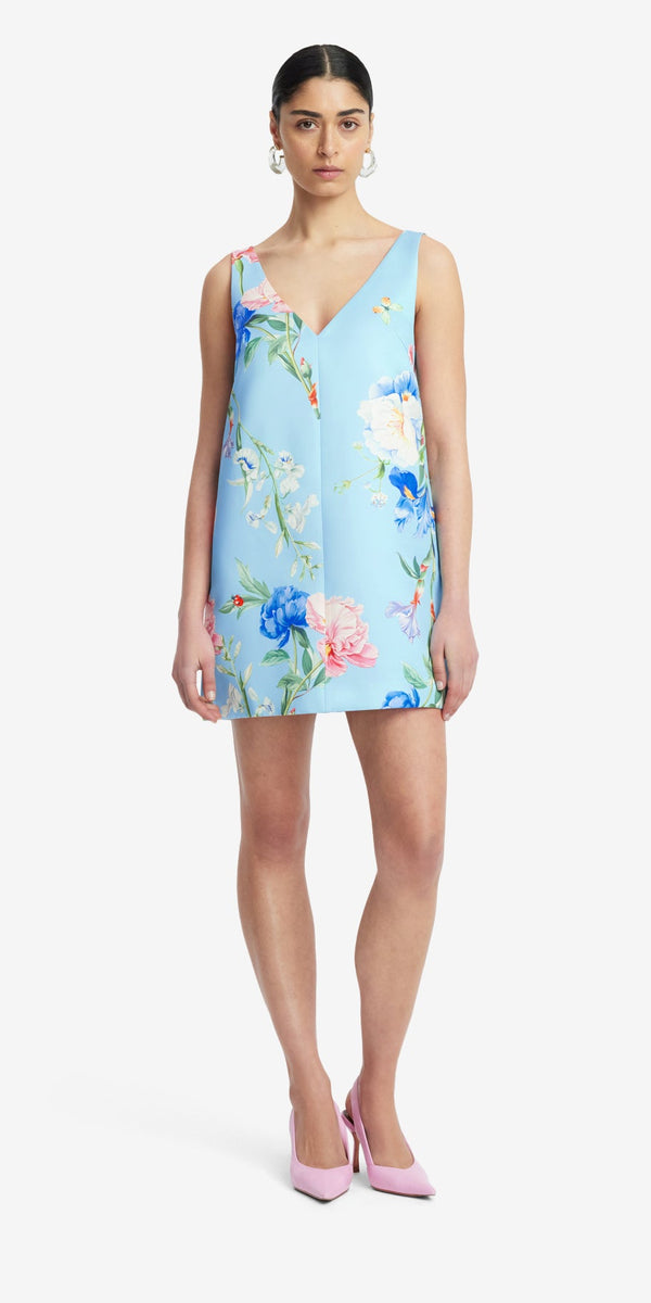 Leo Lin Kaelyn V Neck Mini Dress