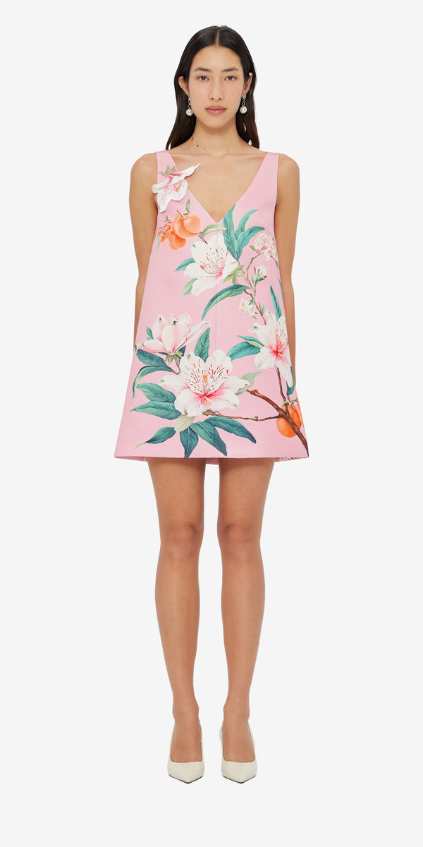 Leo Lin Kaelyn V Neck Mini Dress