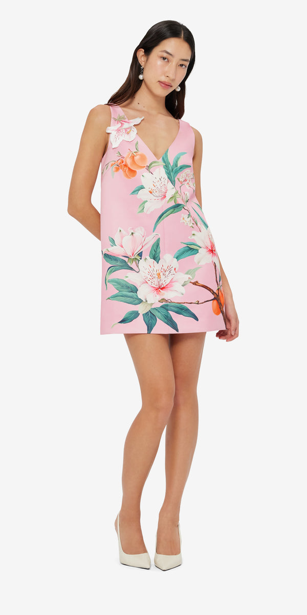 Leo Lin Kaelyn V Neck Mini Dress