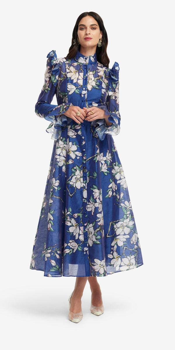 Leo Lin Katrina Butterfly Sleeve Midi Dress