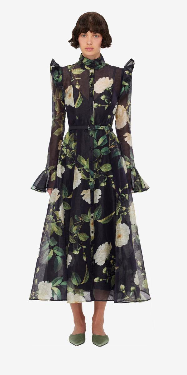 Leo Lin Katrina Butterfly Sleeve Midi Dress
