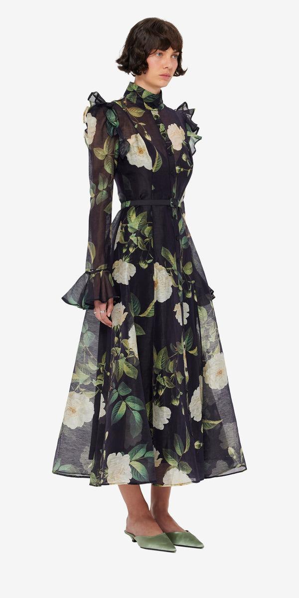 Leo Lin Katrina Butterfly Sleeve Midi Dress