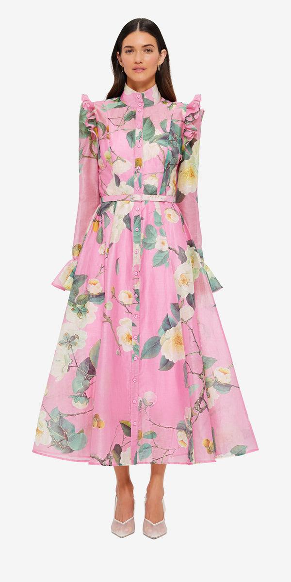 Leo Lin Katrina Butterfly Sleeve Midi Dress