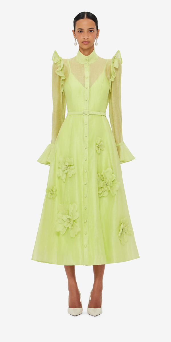 Leo Lin Katrina Petal Butterfly Sleeve Midi Dress