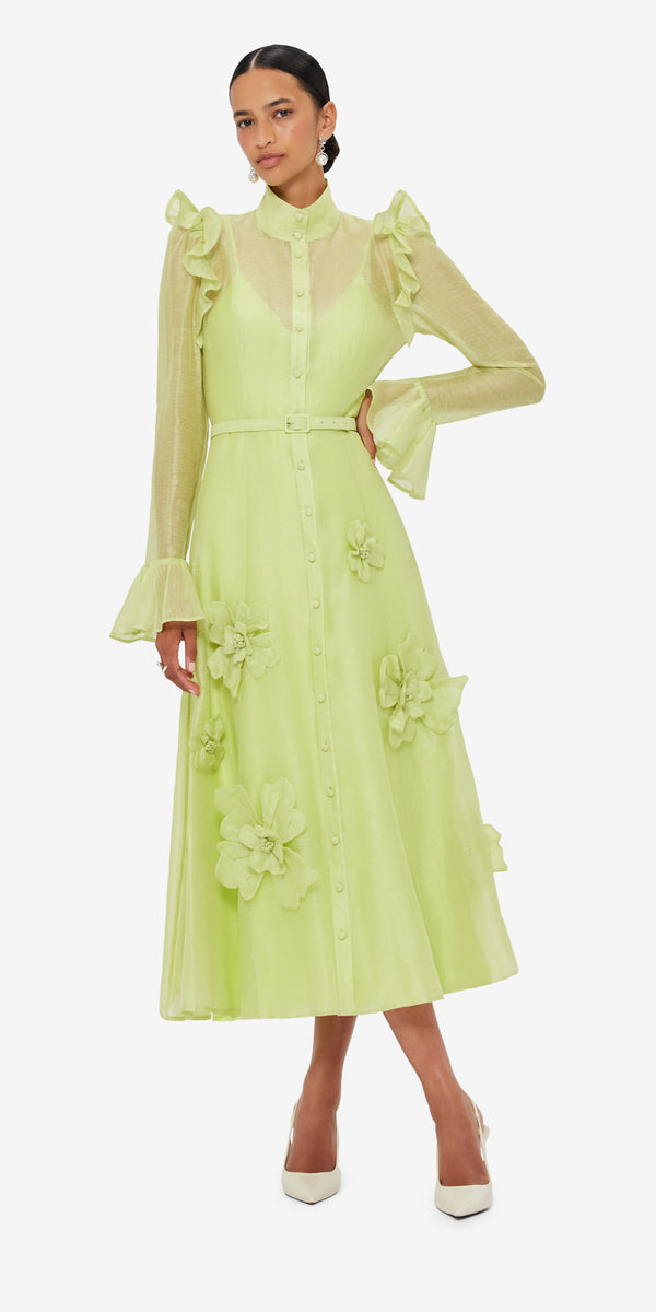 Leo Lin Katrina Petal Butterfly Sleeve Midi Dress
