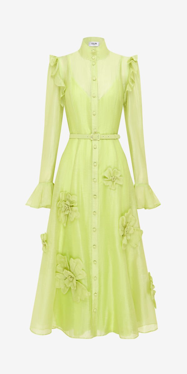 leo lin Katrina Petal Butterfly Sleeve Midi Dress