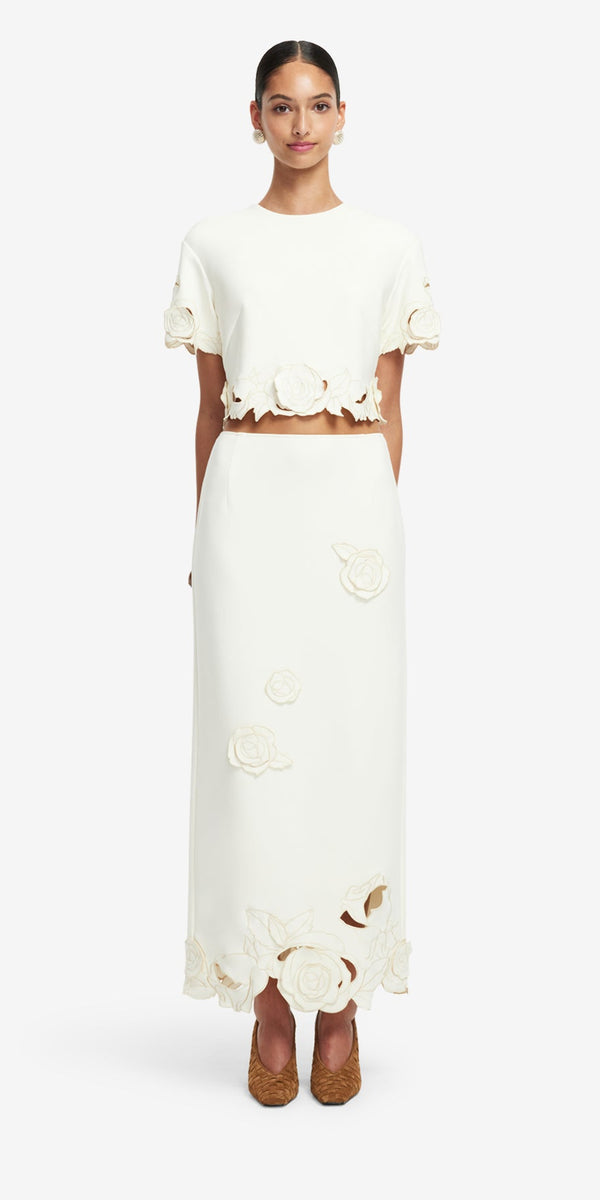 Leo Lin Kyra Appliqué Maxi Skirt