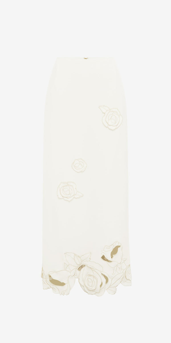 leo lin Kyra Appliqué Maxi Skirt