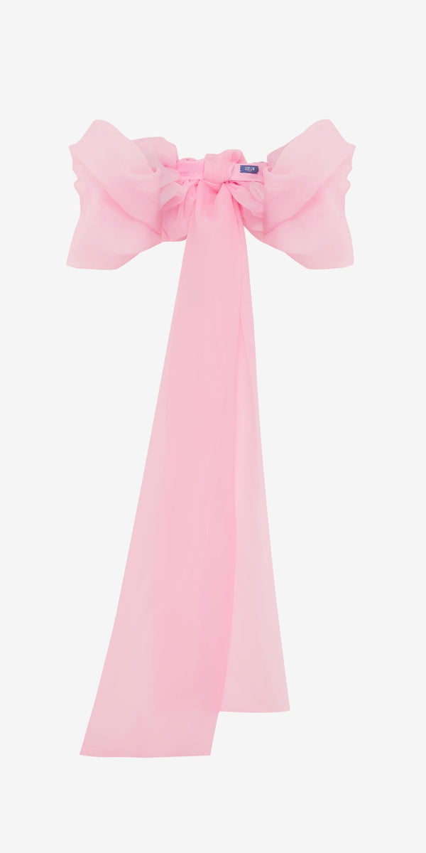 leo lin Leonora Organza Puff Sleeve Cape