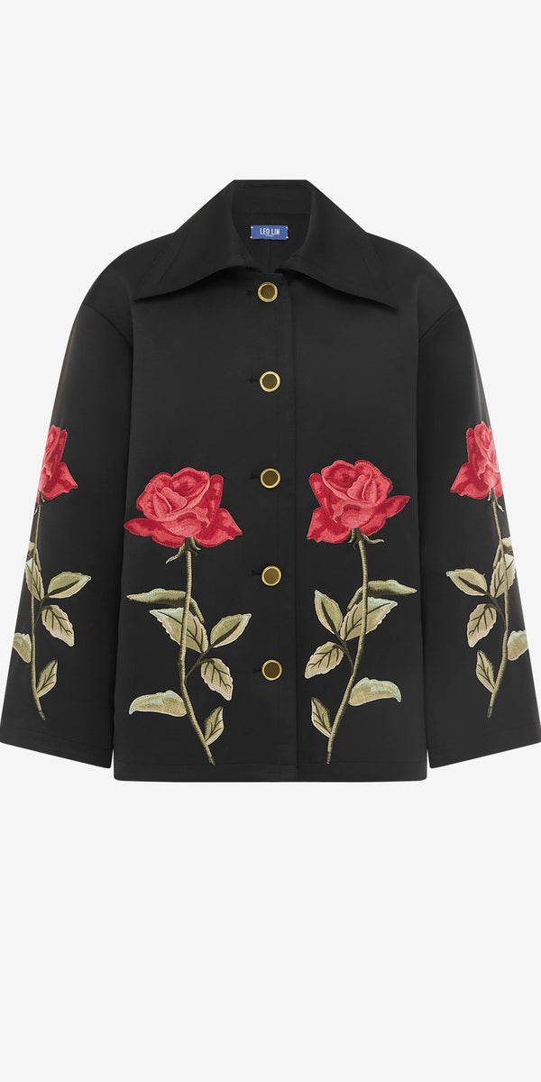 leo lin Leyna Embellished Rose Jacket