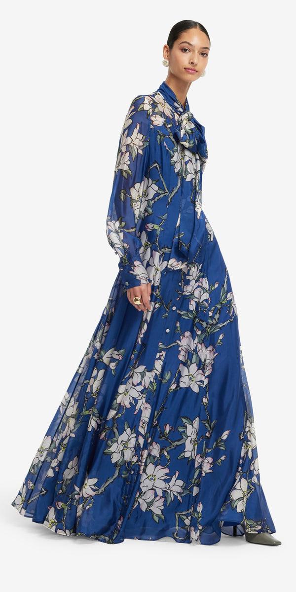 Leo Lin Lilith Tie Neck Maxi Dress