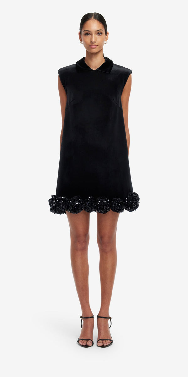 Leo Lin Lingyu Velvet Embellished Mini Dress