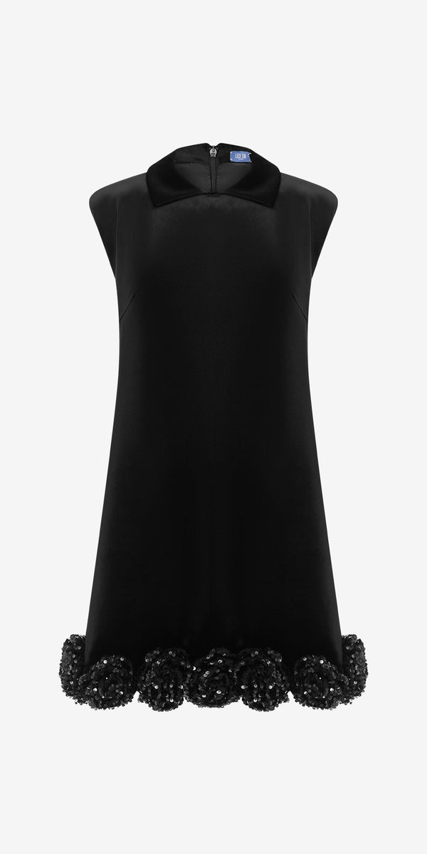 leo lin Lingyu Velvet Embellished Mini Dress