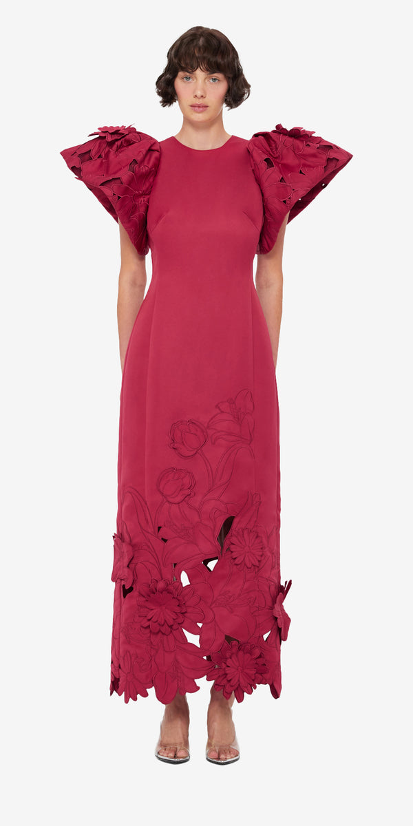 Leo Lin Lucinda Appliqué Maxi Dress