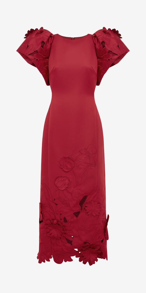 leo lin Lucinda Appliqué Maxi Dress