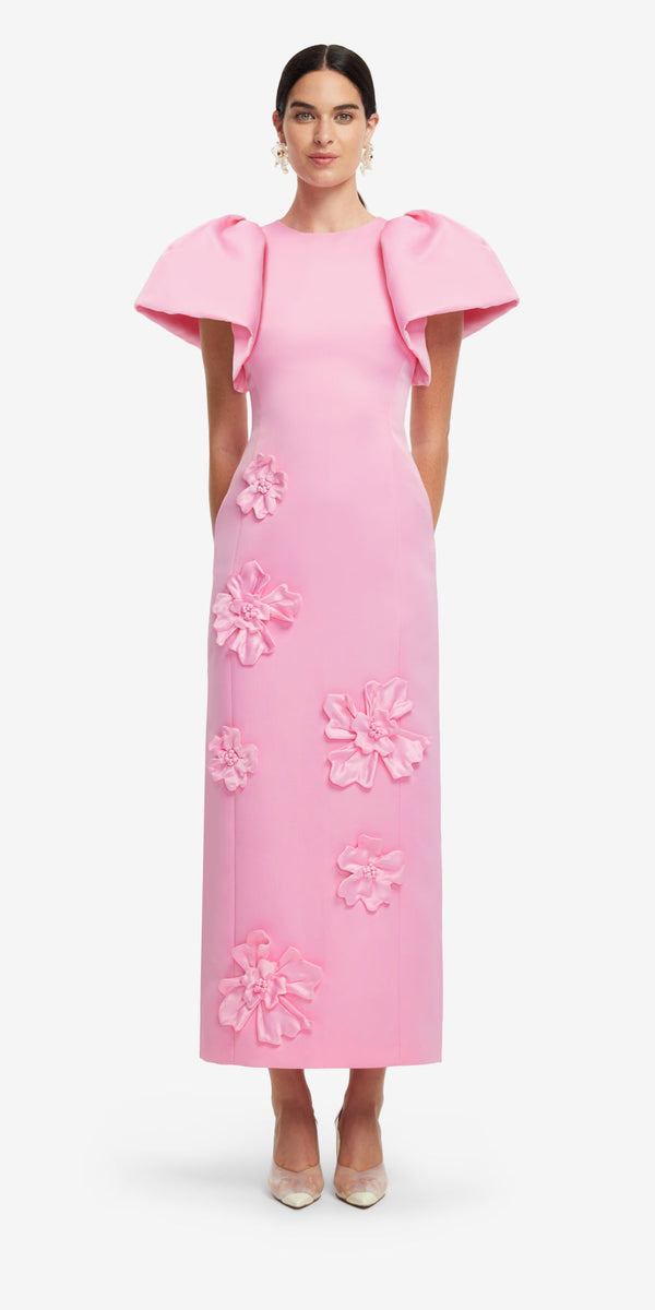 Leo Lin Lucinda Floral Appliqué Maxi Dress