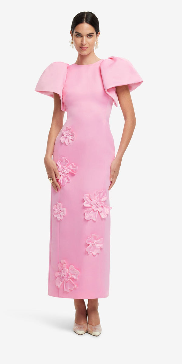 Leo Lin Lucinda Floral Appliqué Maxi Dress
