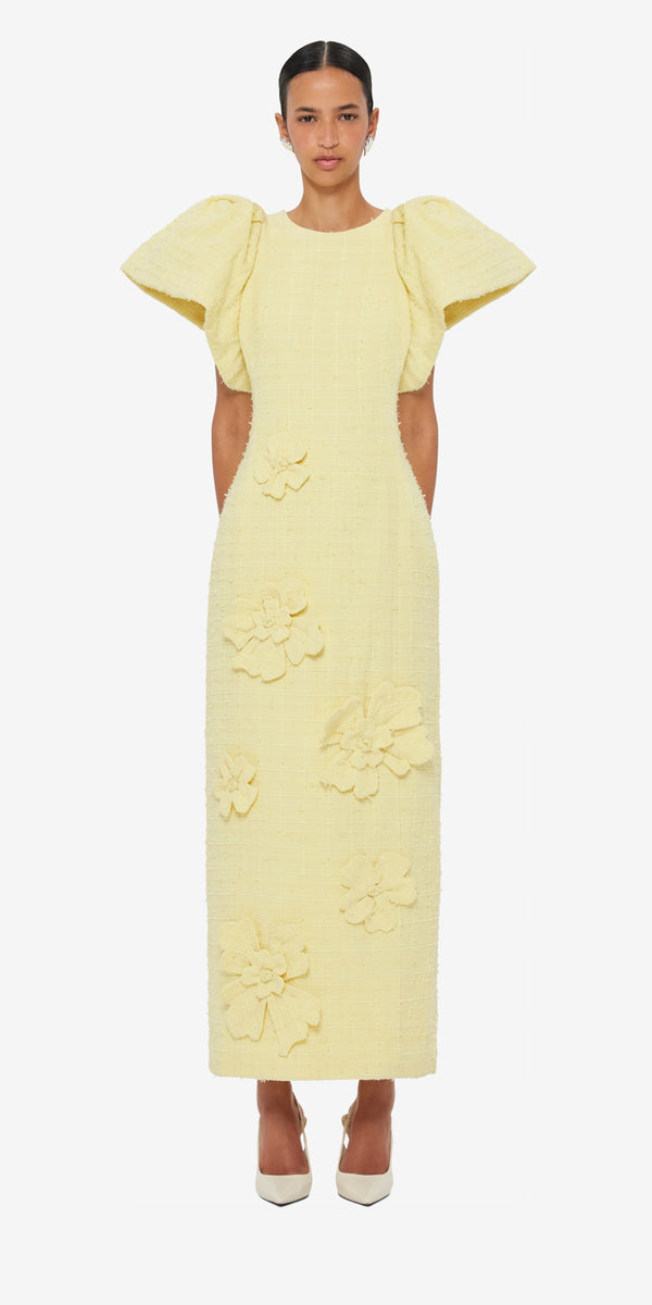 Leo Lin Lucinda Tweed Petal Maxi Dress