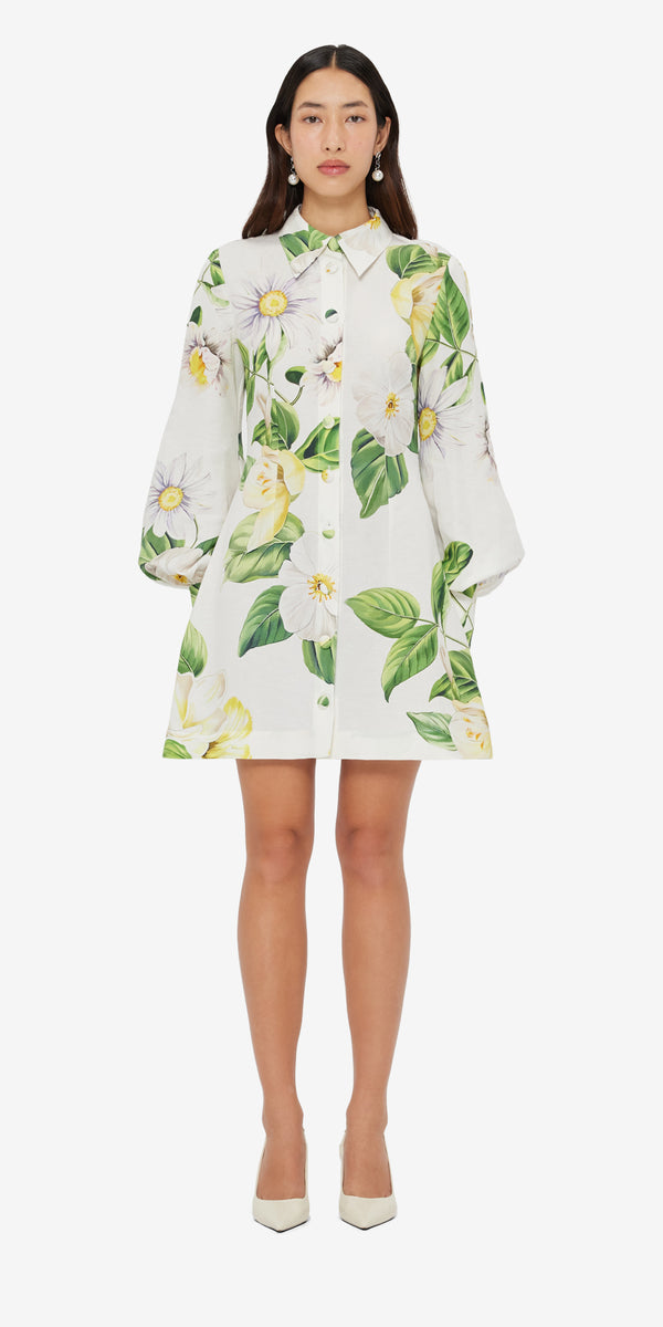 Leo Lin Luminous Linen Mini Dress